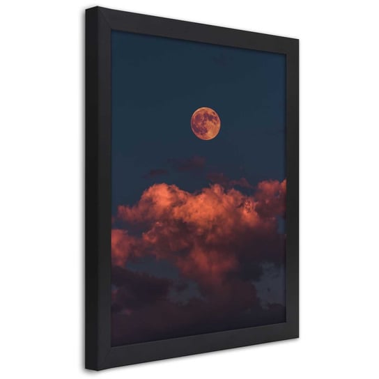 Obraz w ramie czarnej FEEBY, Chmury Niebo Księżyc 70x100 Feeby