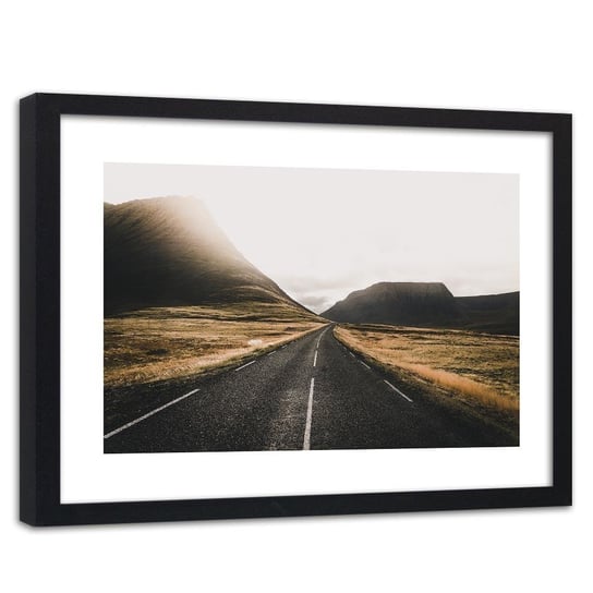 Obraz w ramie czarnej FEEBY, Droga Góry Przyroda 120x80 Feeby