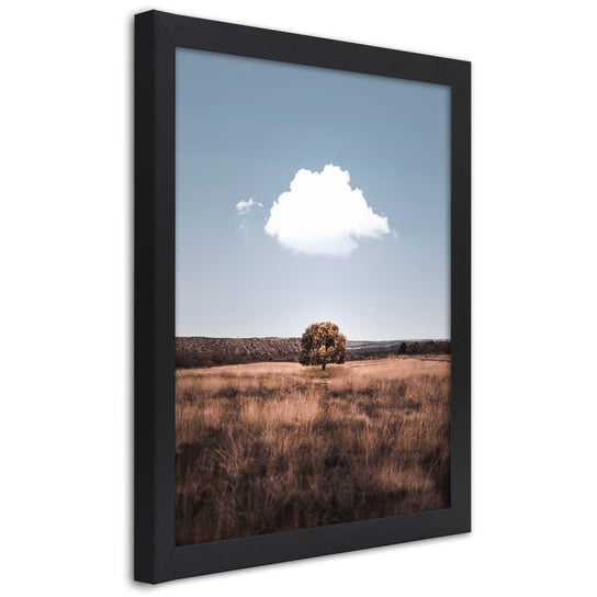 Obraz w ramie czarnej FEEBY, Drzewo Pole Krajobraz obraz 20x30 Feeby