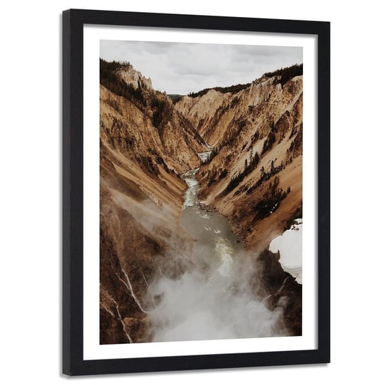 Obraz w ramie czarnej FEEBY, Góry Potok Natura Przyroda 80x120 Feeby