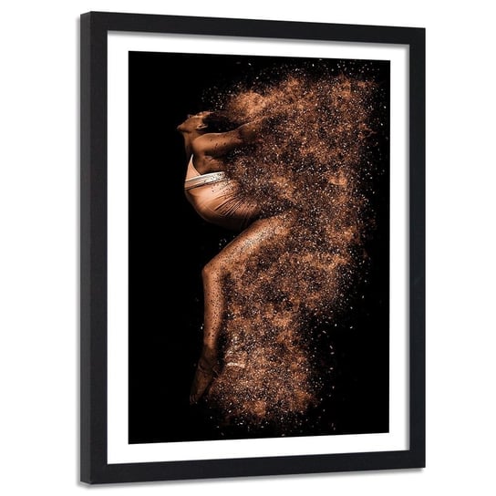 Obraz w ramie czarnej FEEBY, Kobieta w złotym Pyle 80x120 Feeby