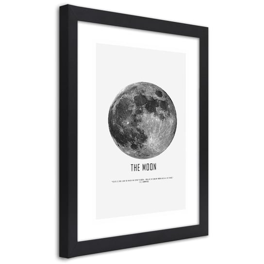 Obraz w ramie czarnej FEEBY, Księżyc Kosmos Noc 70x100 Feeby