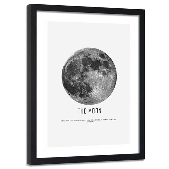 Obraz w ramie czarnej FEEBY, Księżyc Kosmos Noc 80x120 Feeby