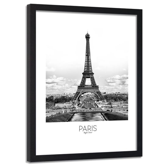 Obraz w ramie czarnej FEEBY, Miasto Paryż Wieża Eiffla 80x120 Feeby