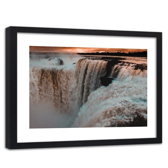 Obraz w ramie czarnej FEEBY, Niagara Wodospad Natura 120x80 Feeby