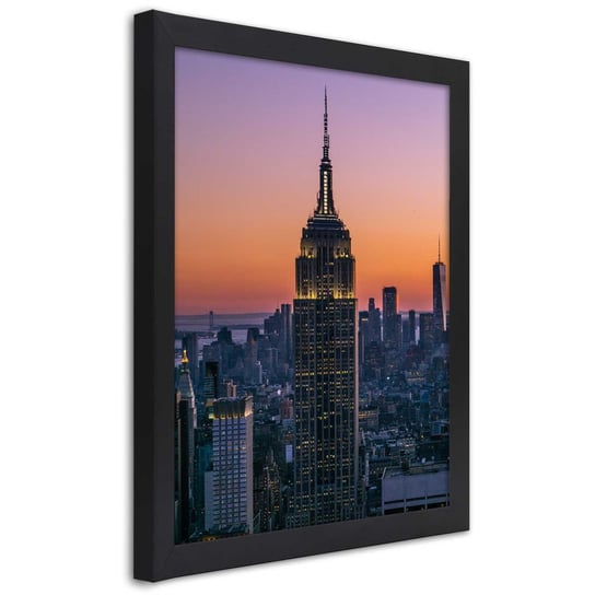 Obraz w ramie czarnej FEEBY, Nowy Jork Empire Miasto 30x45 Feeby