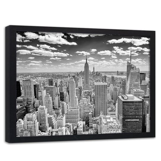 Obraz w ramie czarnej FEEBY, Nowy Jork Manhattan Miasto 120x80 Feeby