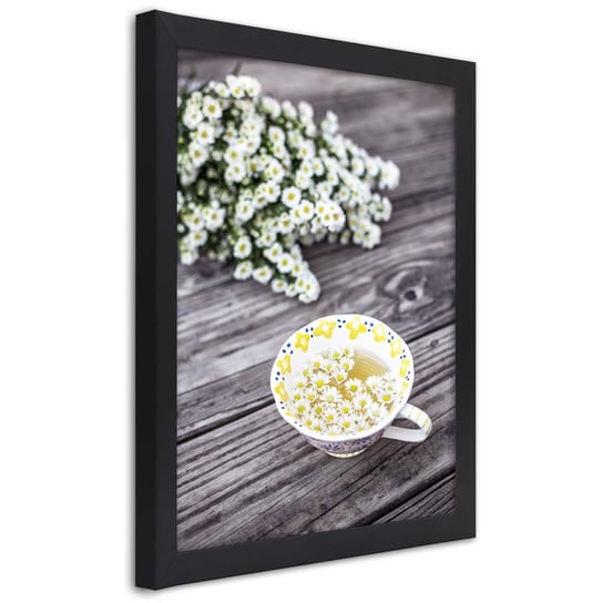 Obraz w ramie czarnej FEEBY, Rumianek Roślina Herbata 20x30 Feeby
