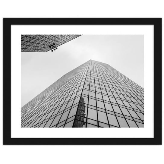 Obraz w ramie czarnej FEEBY, Szklany wieżowiec, 80x60 cm Feeby