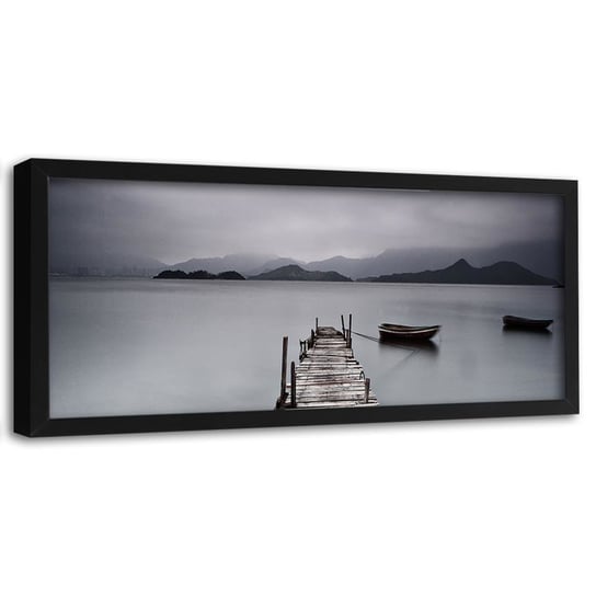 Obraz w ramie czarnej FEEBY, Uśpione jezioro, 120x40 cm Feeby
