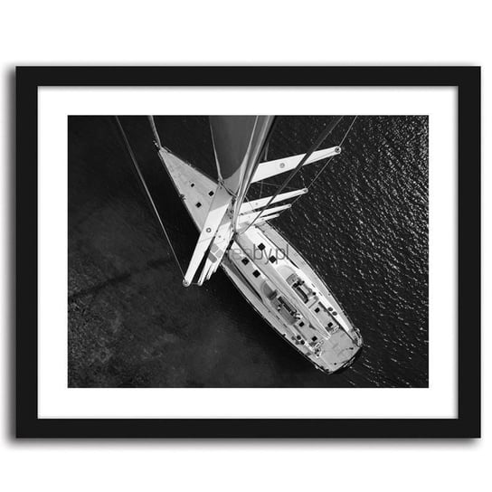 Obraz w ramie FEEBY, Jacht 2 czarno biały, 50x70 cm Feeby