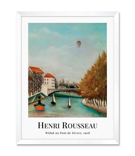 Obraz w ramie na klatkę schodową pejzaż reprodukcja most Henri Rousseau 32x42 cm iWALL studio