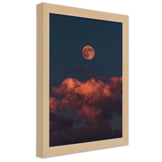 Obraz w ramie naturalnej FEEBY, Chmury Niebo Księżyc 40x60 Feeby