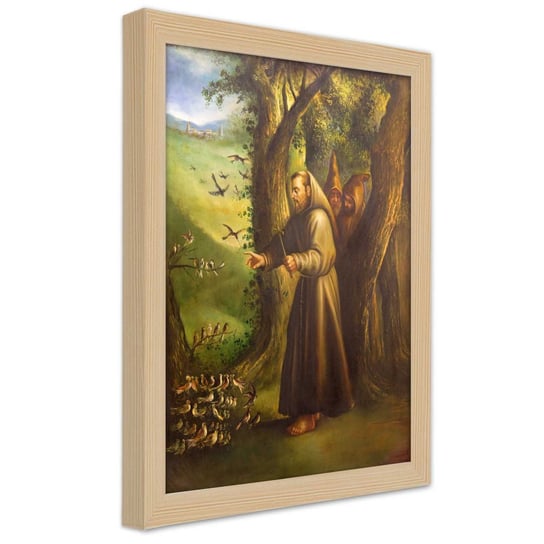 Obraz w ramie naturalnej FEEBY, REPRODUKCJA Święty Franciszek z Asyżu 20x30 Feeby