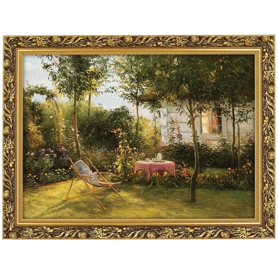 Obraz w złotej ramie Makówka w rozmiarze 50x70 cm - Dom w ogrodzie II, Zygmunt Konarski POSTERGALERIA