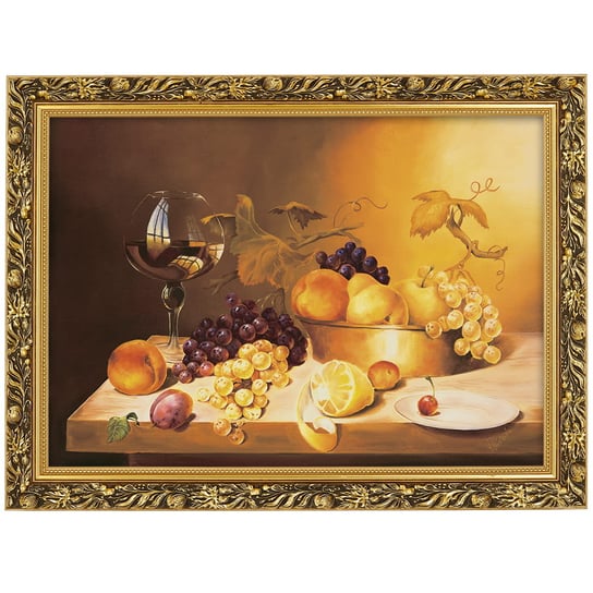 Obraz w złotej ramie Makówka w rozmiarze 50x70 cm - Martwa natura ze śliwką, E. Misiewicz POSTERGALERIA