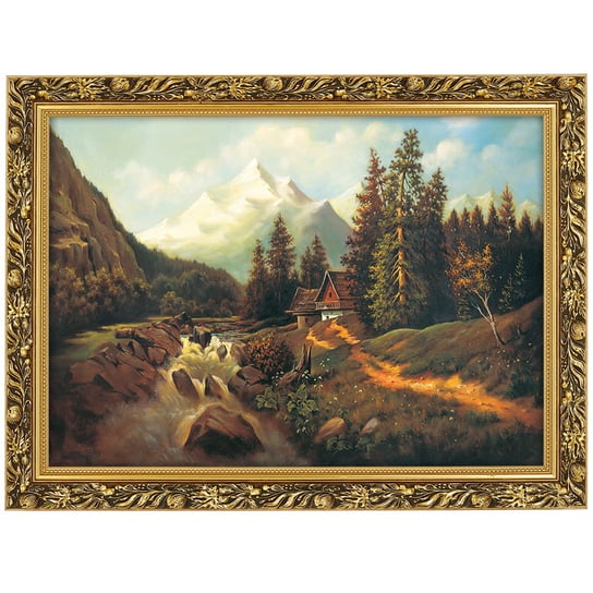 Obraz w złotej ramie Makówka w rozmiarze 50x70 cm - Potok w Dolinie, Marian Kaszuba POSTERGALERIA