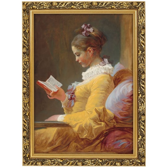 Obraz w złotej ramie Makówka w rozmiarze 70x50 cm - JEAN HONORÉ FRAGONARD ,,THE READER,, MGDesign