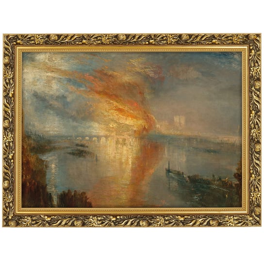 Obraz w złotej ramie Makówka w rozmiarze 70x50 cm -  JOSEPH MALLORD WILLIAM TURNER ,,THE BURNING OF THE HOUSES OF LORDS AND COMMONS,, MGDesign