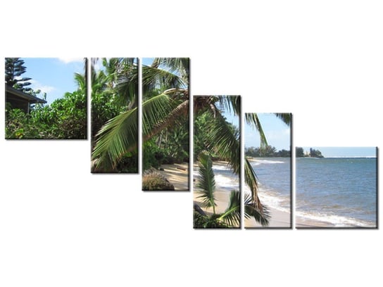 Obraz Wakacje na tropikach - Puuikibeach, 6 elementów, 220x100 cm Oobrazy