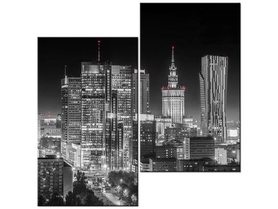 Obraz Warszawa nocą, 2 elementy, 60x60 cm Oobrazy