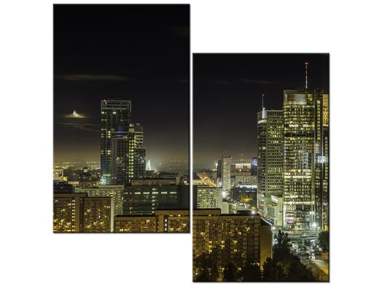 Obraz Warszawskie śródmieście nocą, 2 elementy, 60x60 cm Oobrazy