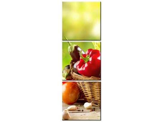 Obraz Warzywa organiczne, 3 elementy, 30x90 cm Oobrazy