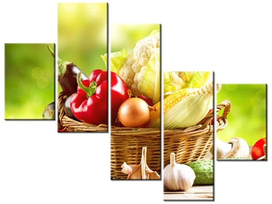 Obraz Warzywa organiczne, 5 elementów, 100x75 cm Oobrazy
