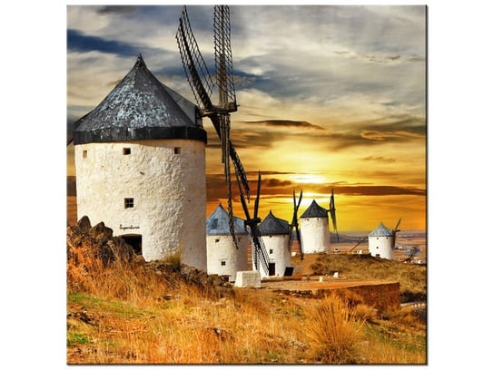 Obraz, Wiatraki w Hiszpanii, 40x40 cm Oobrazy
