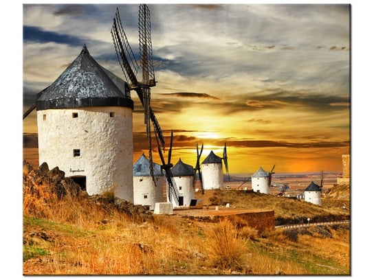 Obraz Wiatraki w Hiszpanii, 60x50 cm Oobrazy