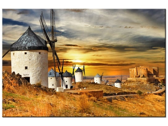 Obraz, Wiatraki w Hiszpanii, 90x60 cm Oobrazy