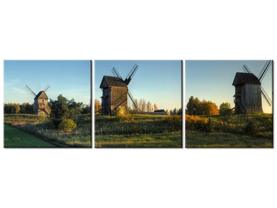Obraz Wiatraki w Polsce, 3 elementy, 90x30 cm Oobrazy