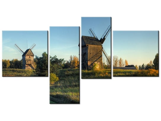 Obraz Wiatraki w Polsce, 4 elementy, 100x55 cm Oobrazy