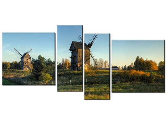 Obraz Wiatraki w Polsce, 4 elementy, 120x55 cm Oobrazy