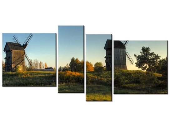 Obraz Wiatraki w Polsce, 4 elementy, 120x55 cm Oobrazy