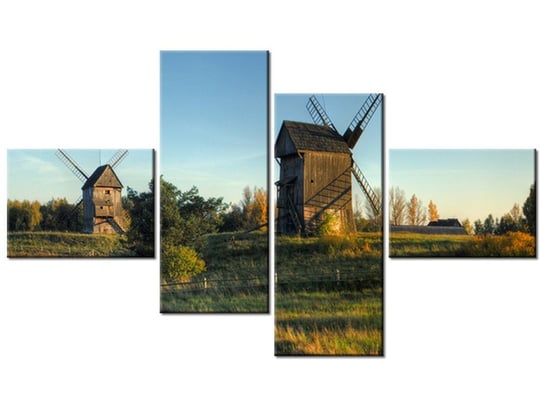 Obraz Wiatraki w Polsce, 4 elementy, 140x80 cm Oobrazy