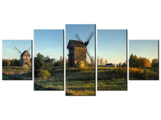 Obraz Wiatraki w Polsce, 5 elementów, 150x70 cm Oobrazy