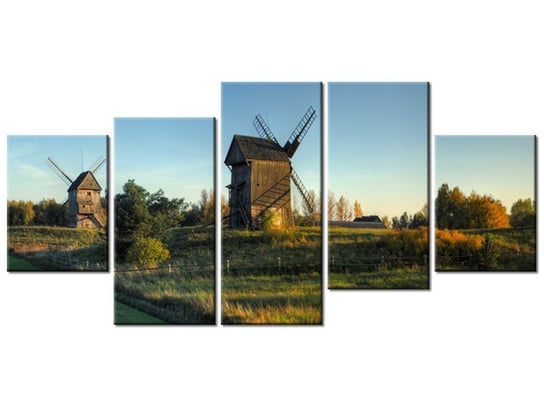 Obraz Wiatraki w Polsce, 5 elementów, 150x70 cm Oobrazy