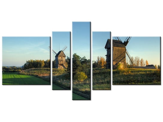 Obraz Wiatraki w Polsce, 5 elementów, 160x80 cm Oobrazy