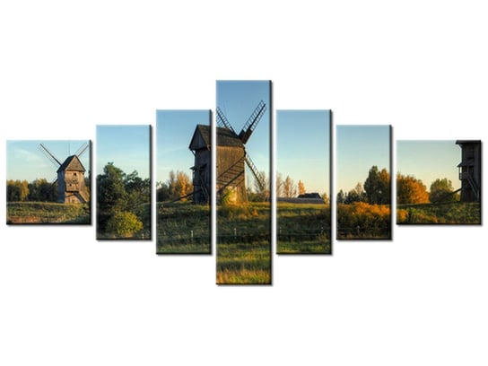 Obraz Wiatraki w Polsce, 7 elementów, 160x70 cm Oobrazy