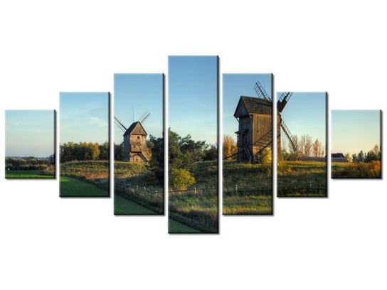 Obraz Wiatraki w Polsce, 7 elementów, 210x100 cm Oobrazy