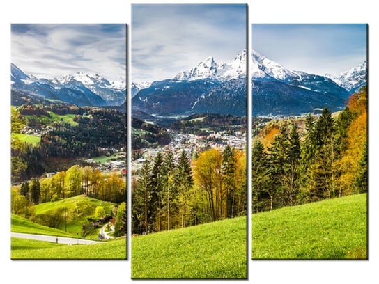Obraz Widok na dolinę, 3 elementy, 90x70 cm Oobrazy