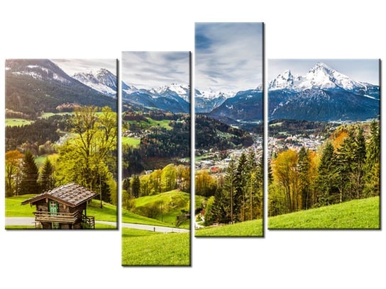 Obraz Widok na dolinę, 4 elementy, 130x85 cm Oobrazy