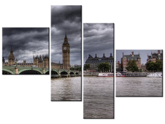 Obraz Widok na most Westminster Bridge, 4 elementy, 100x70 cm Oobrazy