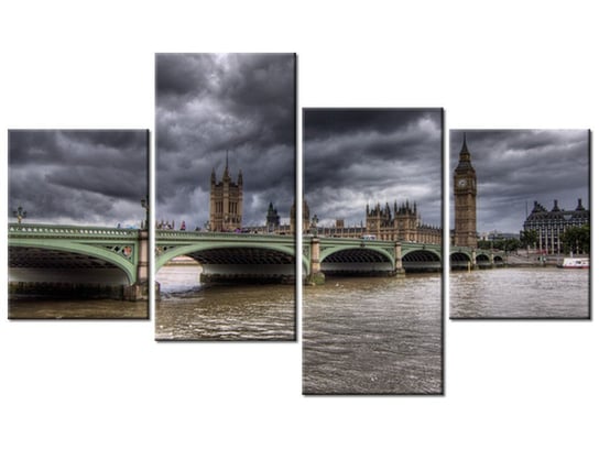 Obraz Widok na most Westminster Bridge, 4 elementy, 120x70 cm Oobrazy