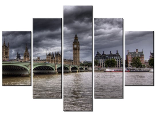Obraz Widok na most Westminster Bridge, 5 elementów, 150x105 cm Oobrazy