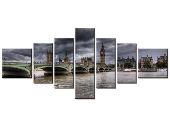 Obraz Widok na most Westminster Bridge, 7 elementów, 160x70 cm Oobrazy