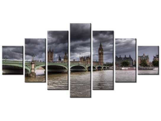 Obraz Widok na most Westminster Bridge, 7 elementów, 210x100 cm Oobrazy