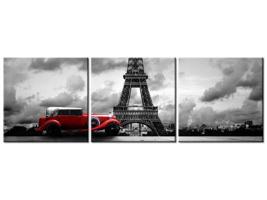 Obraz Widokówka z Paryża, 3 elementy, 90x30 cm Oobrazy