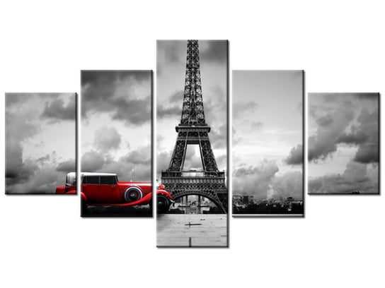 Obraz Widokówka z Paryża, 5 elementów, 125x70 cm Oobrazy